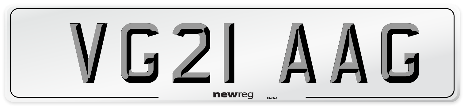 VG21 AAG Number Plate from New Reg